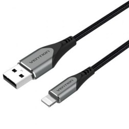 Cable USB 2-0 Lightning Vention LABHD- USB Macho - Lightning Macho- Hasta 12W- 480Mbps- 50cm- Gris