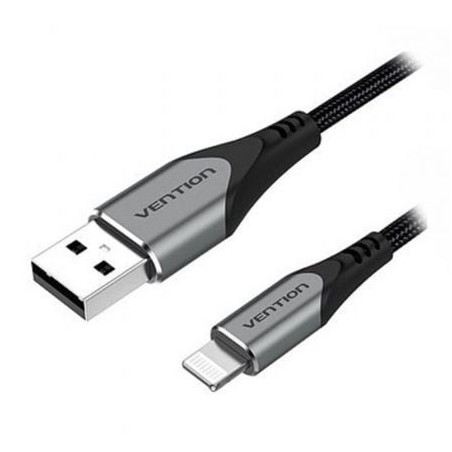 Cable USB 2-0 Lightning Vention LABHF- USB Macho - Lightning Macho- 1m- Gris