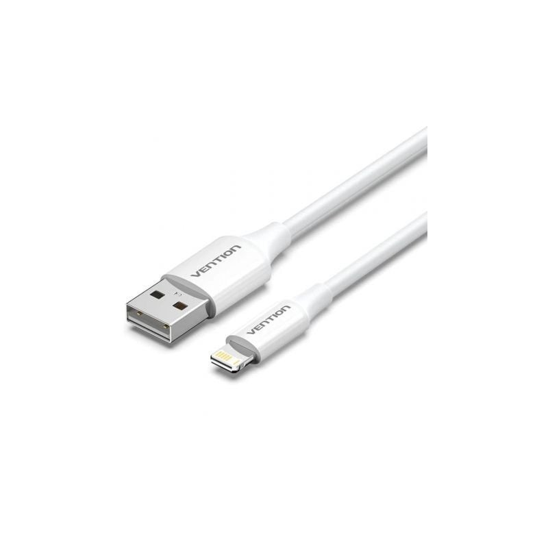 Cable USB 2-0 Lightning Vention LAIWF- USB Macho - Lightning Macho- 480Mbps- 1m- Blanco