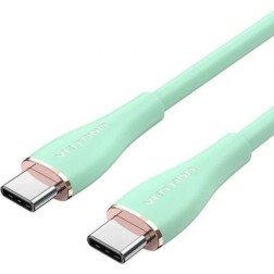 Cable USB 2-0 Tipo-C Vention TAWGF- USB Tipo-C Macho - USB Tipo-C Macho- Hasta 100W- 480Mbps- 1m- Verde