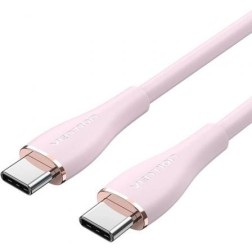 Cable USB 2-0 Tipo-C Vention TAWPG- USB Tipo-C Macho - USB Tipo-C Macho- Hasta 100W- 480Mbps- 1-5m- Rosa