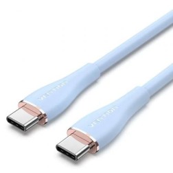 Cable USB 2-0 Tipo-C Vention TAWSF- USB Tipo-C Macho - USB Tipo-C Macho- Hasta 100W- 480Mbps- 1m- Azul