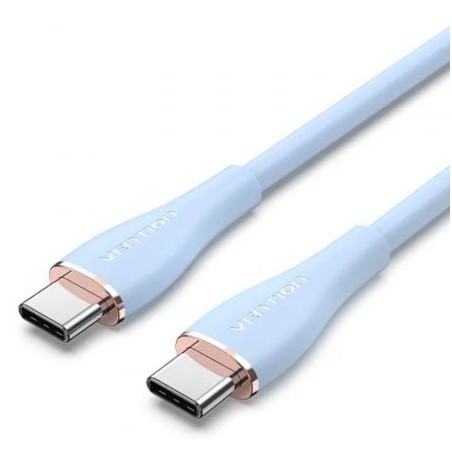 Cable USB 2-0 Tipo-C Vention TAWSF- USB Tipo-C Macho - USB Tipo-C Macho- Hasta 100W- 480Mbps- 1m- Azul