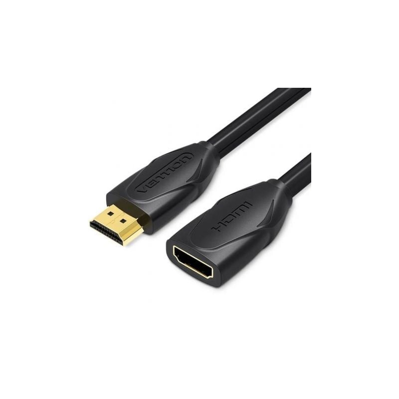 Cable Alargador HDMI Vention VAA-B06-B100- HDMI Macho - HDMI Hembra- 1m- Negro