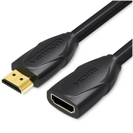 Cable Alargador HDMI Vention VAA-B06-B100- HDMI Macho - HDMI Hembra- 1m- Negro