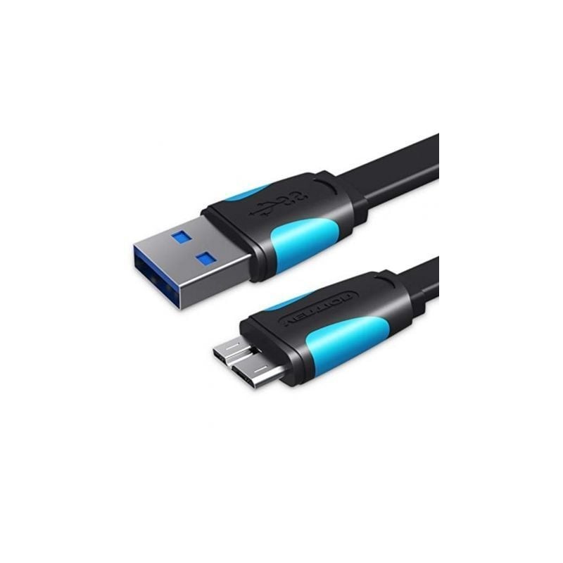 Cable USB 3-0 Vention VAS-A12-B025- MicroUSB Macho - USB Macho- 10W- 5Gbps- 25cm- Azul y Negro