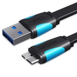 Cable USB 3-0 Vention VAS-A12-B050- MicroUSB Macho - USB Macho- 10W- 5Gbps- 50cm- Azul y Negro