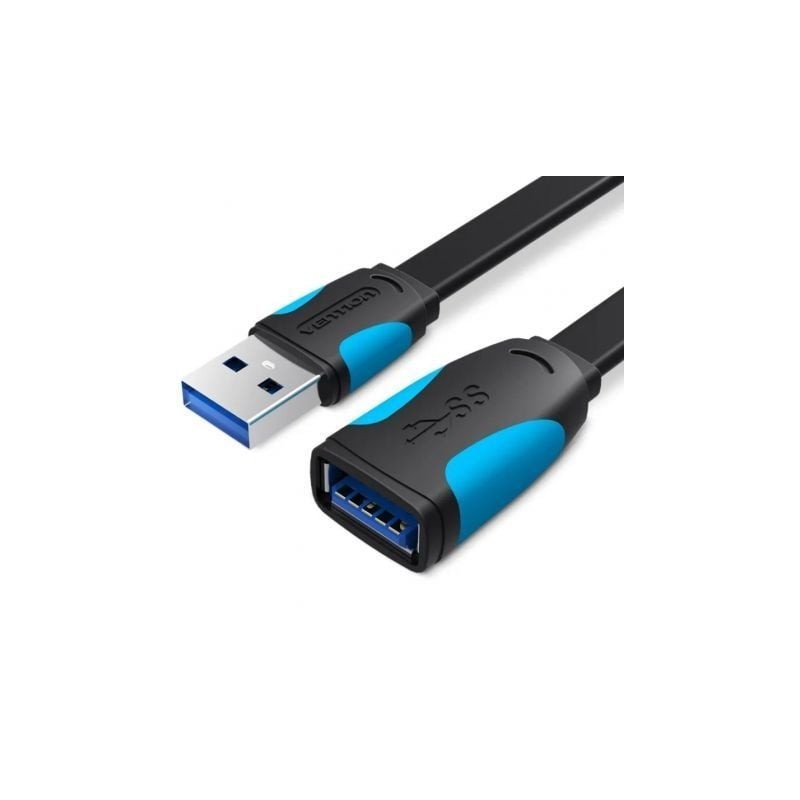 Cable Alargador USB 3-0 Vention VAS-A13-B150- USB Macho - USB Hembra- 5Gbps- 1-5m- Negro y Azul