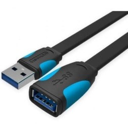 Cable Alargador USB 3-0 Vention VAS-A13-B200- USB Macho - USB Hembra- 2m- Negro y Azul