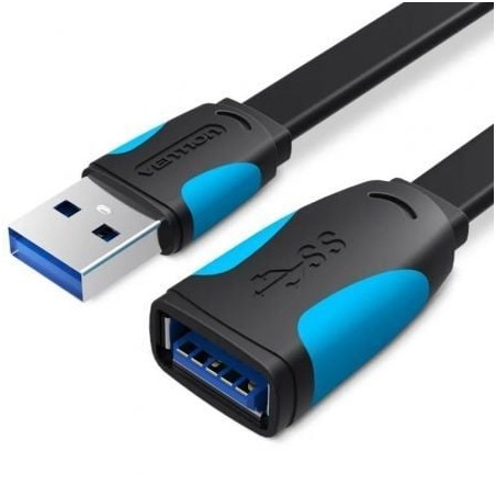 Cable Alargador USB 3-0 Vention VAS-A13-B300- USB Macho - USB Hembra- 5Gbps- 3m- Negro y Azul