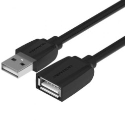 Cable Alargador USB 2-0 Vention VAS-A44-B050- USB Macho - USB Hembra- 50cm- Negro