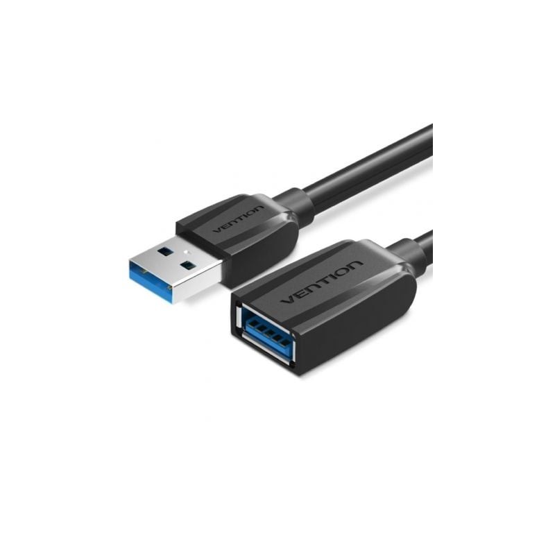 Cable Alargador USB 3-0 Vention VAS-A45-B050- USB Macho - USB Hembra- 5Gbps- 50cm- Negro