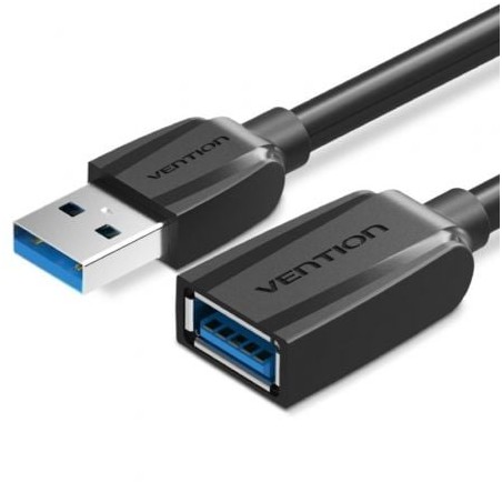 Cable Alargador USB 3-0 Vention VAS-A45-B050- USB Macho - USB Hembra- 5Gbps- 50cm- Negro
