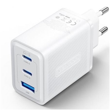 Cargador Gan de Pared Vention FERW0-EU- 2xUSB Tipo-C- 1xUSB- 65W