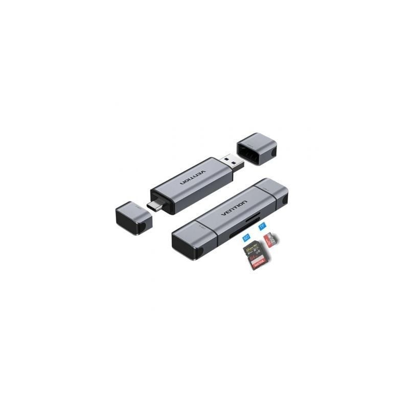 Lector de Tarjetas Externo Vention CLKB0- USB 3-0 y USB Tipo-C