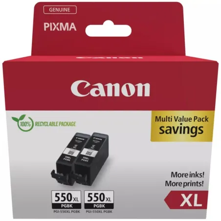 Pack cartucho tinta canon pgi - 550xl negro