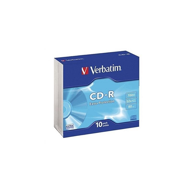 CD-R Verbatim Datalife 52X- Estuche delgado-10uds