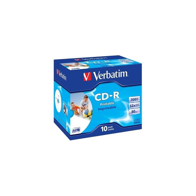 CD-R Verbatim AZO Imprimible 52X- Caja-10uds