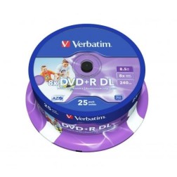 DVD+R Doble Capa Verbatim 8X- Tarrina-25uds