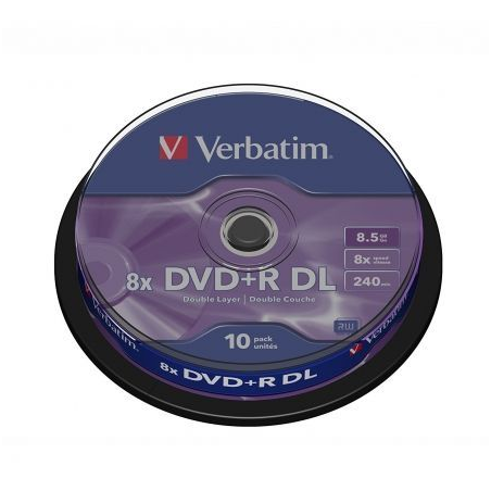 DVD+R Doble Capa Verbatim Advanced AZO 8X- Tarrina-10uds