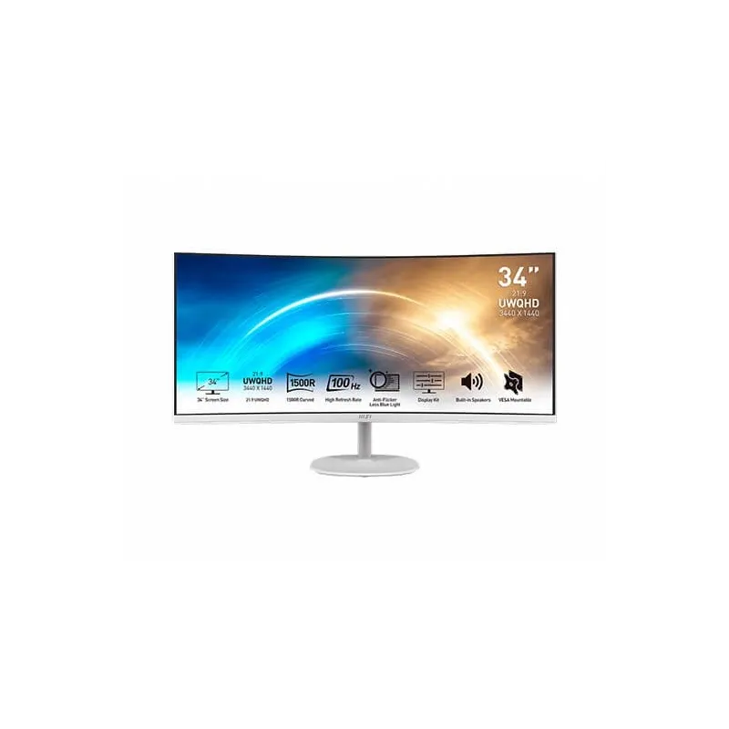 Monitor 34 pulgadas msi pro mp341cqw blanco