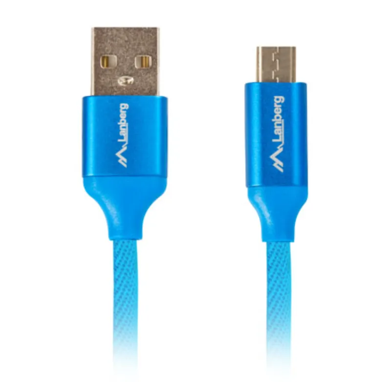 CABLE USB LANBERG 2-0 MACHO-MICRO USB MACHO QUICK CHARGE 3-0 1-8M AZUL