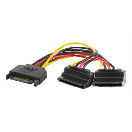 CABLE ALIMENTACION LANBERG SATA MACHO-2X SATA HEMBRA 15CM