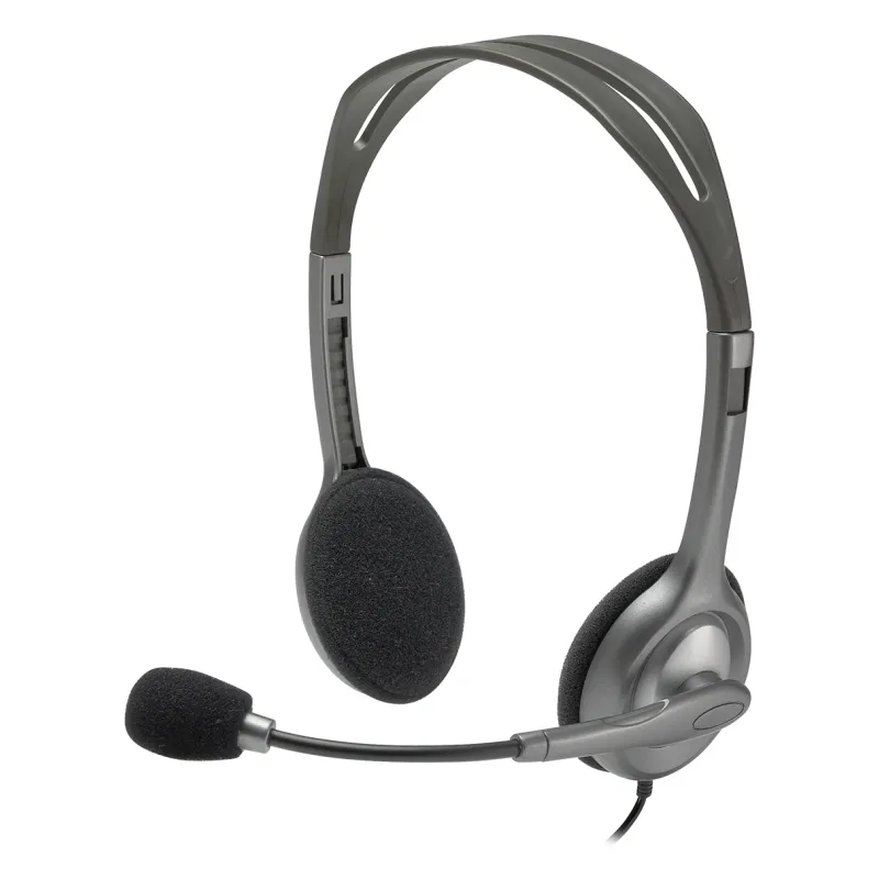 Auriculares Logitech H110- con Micrófono- Jack 3-5- Plateados