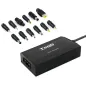 Cargador de Portátil TooQ TQLC-100BS01M- 1xUSB- 100W- Manual- 12 Conectores- Voltaje 12-24V