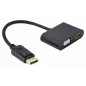 DISPLAY GEMBIRD PORT MACHO A HDMI HEMBRA + CABLE ADAPTADOR VGA HEMBRA NEGRO