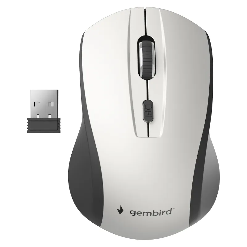 RATON GEMBIRD PLATA NEGRO RF INALAMBRICO PILAS