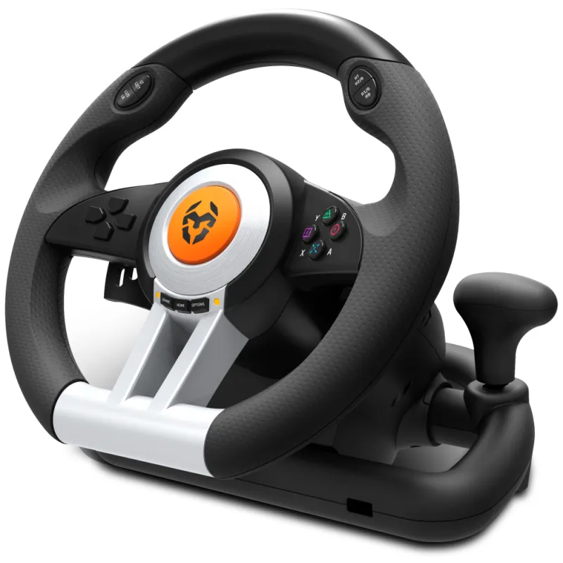 VOLANTE Y PEDALES KROM K-WHEEL MULTIPLATAFORMA NEGRO VOLANTE Y PEDALES KROM K-WHEEL MULTIPLATAFORMA NEGRO