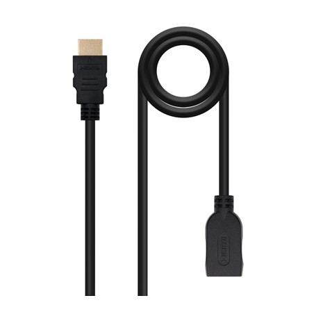 Cable Alargador HDMI Nanocable 10-15-1012- HDMI Macho - HDMI Hembra- 2m- Negro