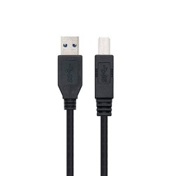 Cable USB 3-0 Impresora Nanocable 10-01-0802-BK- USB Tipo-B Macho - USB Macho- 2m- Negro