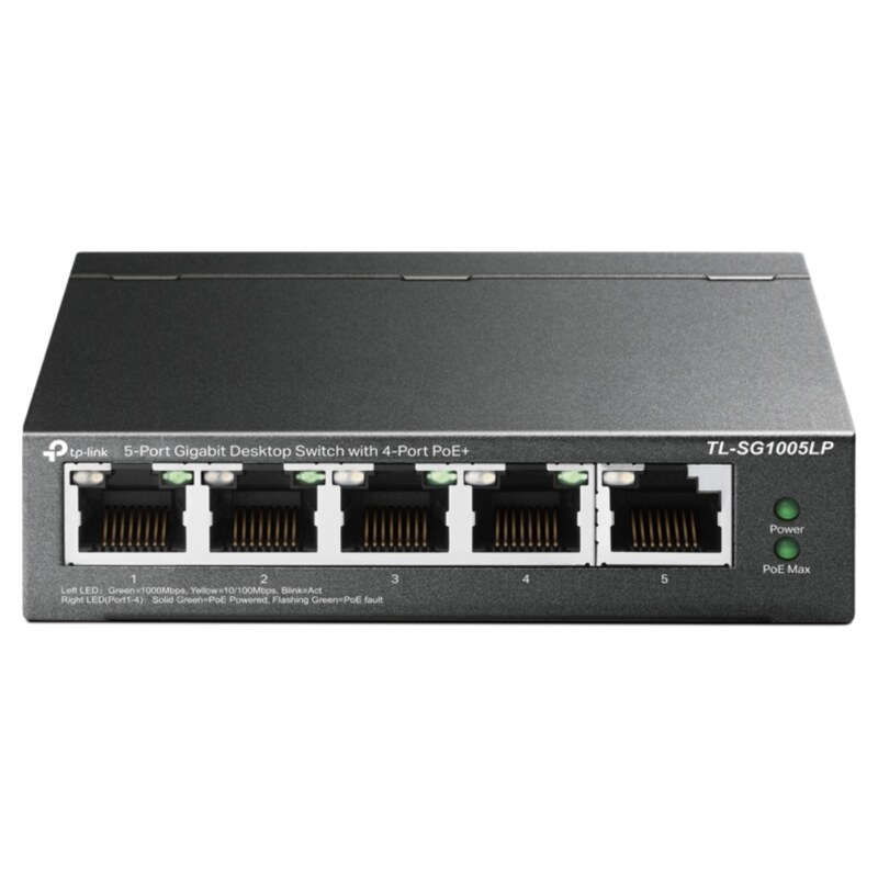 TP-Link TL-SG1005LP switch No administrado Gigabit Ethernet (10/100/1000) Energía sobre Ethernet (PoE) Negro