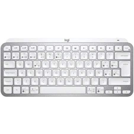 Teclado logitech mx keys gris palido