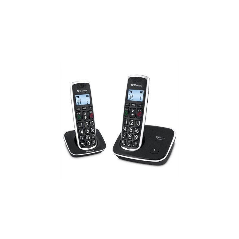 Teléfono Inalámbrico SPC Comfort Kaiser 7609N- Pack DUO- Negro