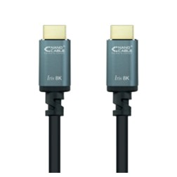 Cable HDMI 2-1 8K Nanocable 10-15-8002- HDMI Macho - HDMI Macho- 2m- Negro