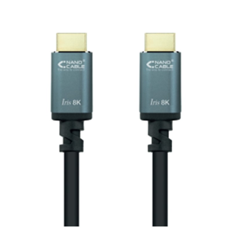 Cable HDMI 2-1 8K Nanocable 10-15-8002- HDMI Macho - HDMI Macho- 2m- Negro
