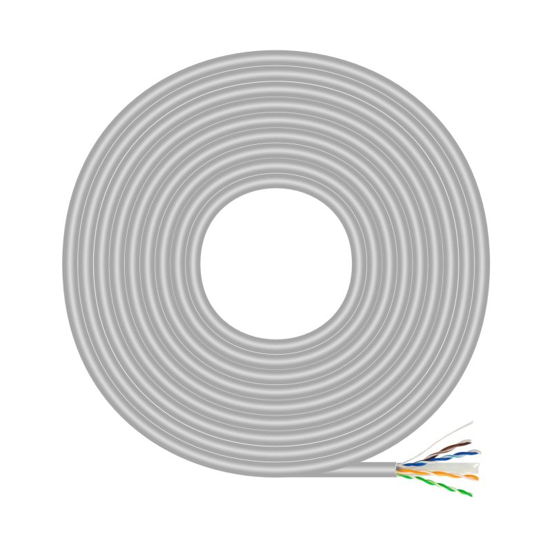 Bobina de Cable RJ45 UTP AWG23 CCA (Aleación) Aisens A135-0660 Cat-6- 100m- Gris