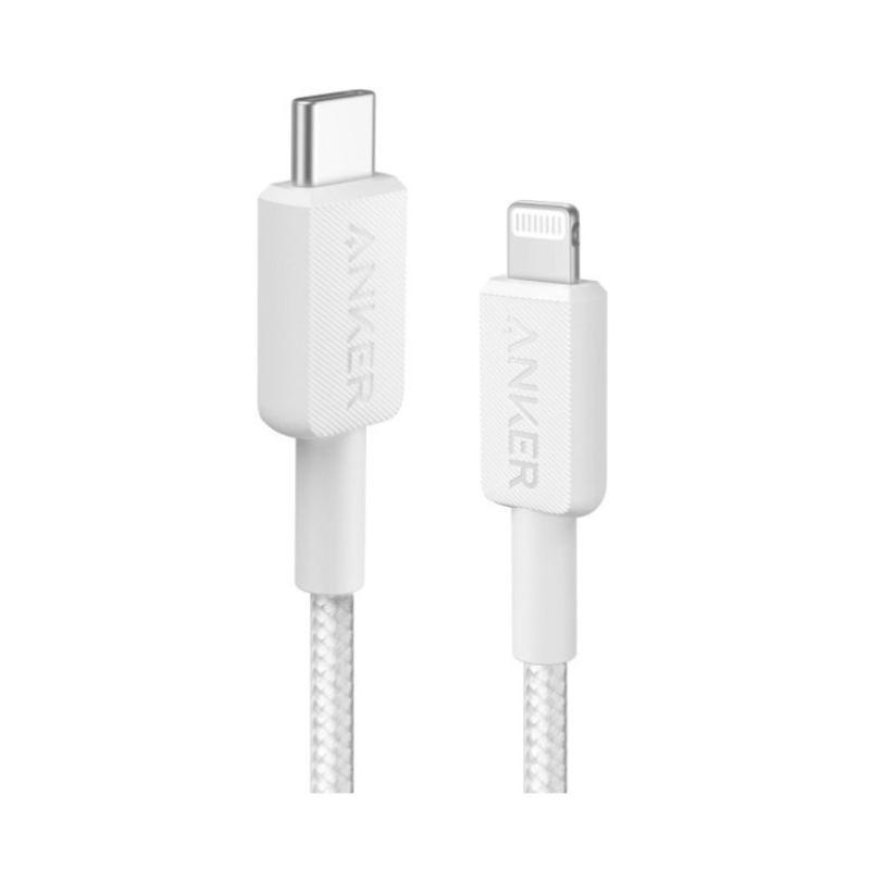 CABLE ANKER 322 USB-C A LIGTHNING CABLE TRENZADO 0,9M BLANCO