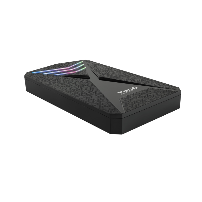 Caja Externa Gaming para Disco Duro de 2-5" TooQ TQE-2550RGB- USB 3-1- Sin tornillos