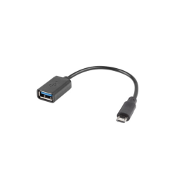 ADAPTADOR LANBERG OTG USB MICRO(M) 2-0 A USB-A(H) 15 CM NEGRO