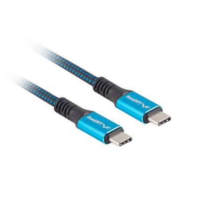 CABLE USB-C 4-0 LANBERG MACHO-MACHO 1-2M 100W 8K 30HZ NEGRO-AZUL