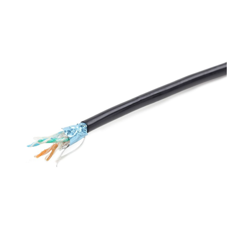 CABLE RED EXTERIOR GEMBIRD CAT 5E FTP COBRE SOLIDO AWG24 CON GEL NEGRO 305M