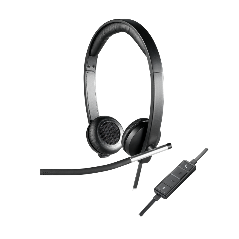 Auriculares Logitech H650e- con Micrófono- USB- Negros