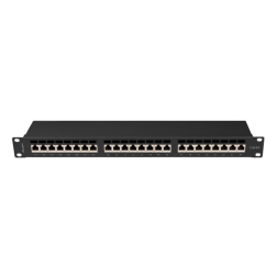 PATCH PANEL 24 PORT 1U 19" CAT-6A FTP BLACK LANBERG