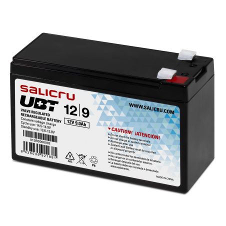 Batería Salicru UBT 12-9 compatible con SAI Salicru según especificaciones