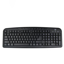 TECLADO MULTIMEDIA EWENT NEGRO CON DISEÑO PT (USB)-