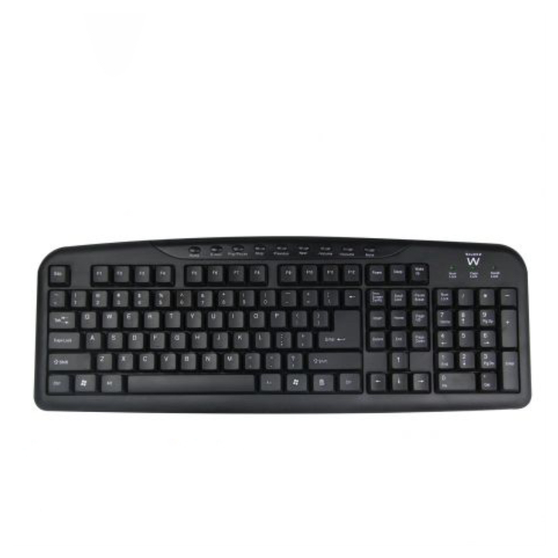 TECLADO MULTIMEDIA EWENT NEGRO CON DISEÑO PT (USB)-